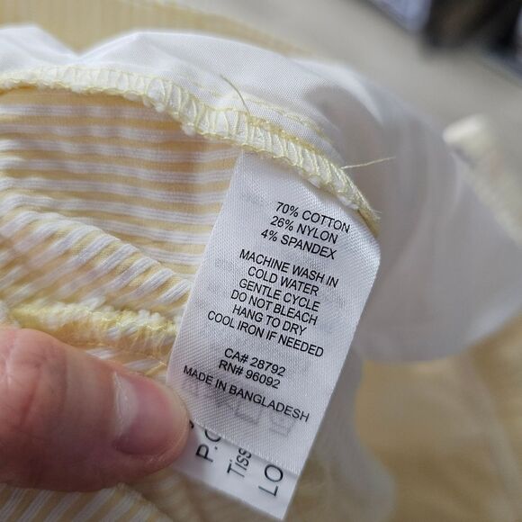 DALIA Yellow White Seersucker Capri Retro Pinup Sunny Fun Happy Bright Size 8 - Picture 9 of 12